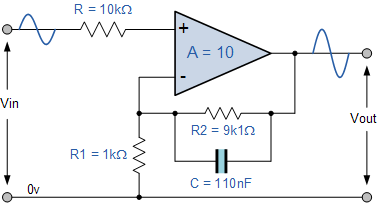 Non-inverting Amplifier Low Pass Filter Circuit non-inverting amplifier low pass filter circuit