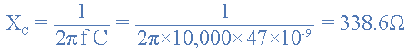 Capacitive Reactance at 10kHz capacitive reactance at 10khz