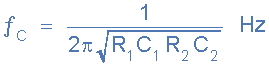 Second Order Cut-off Frequency second order cut-off frequency