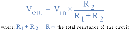 Potential Divider Equation potential divider equation